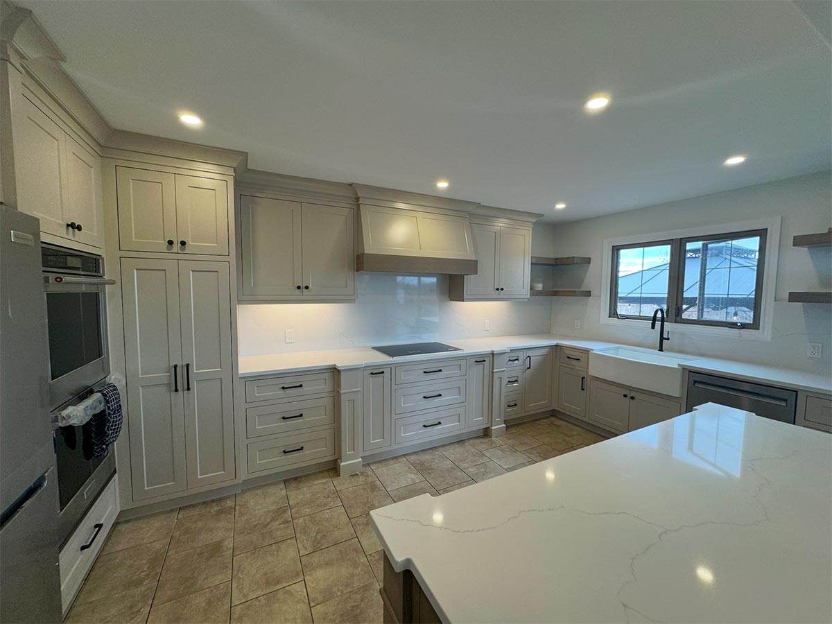 Cream colour custom face framed cabinetry